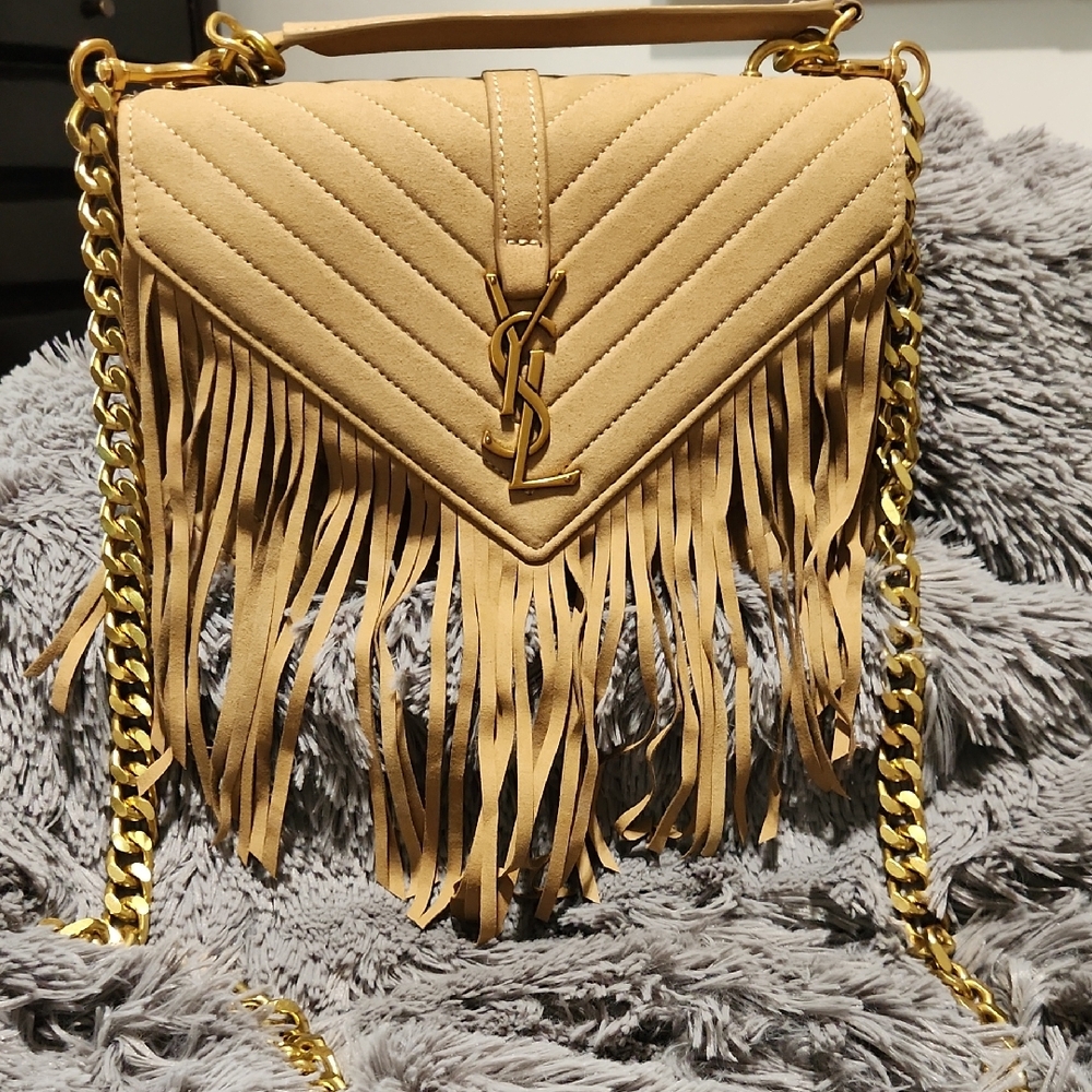 Tan Fringe Shoulder Bag